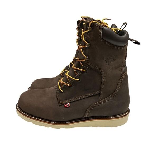 Red Wing Men Lace-up Steel Toe Work Boots/Shoe 12D Brown Water Oil Resistant NEW